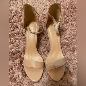Open toed Tan High Heels